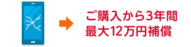 ご購入から3年間・最大12万円補償