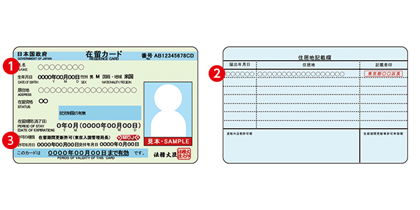 在留カードまたは特別永住者証明書