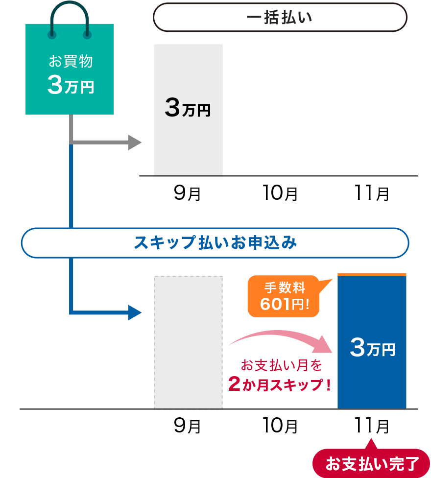 お買物後にスキップ払いお申込み