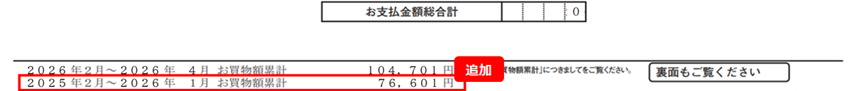 【ご参考】紙のご利用代金明細書 イメージ