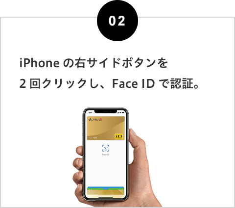 2.iPhone Xの右サイドボタンを2回クリックし、Face IDで認証。