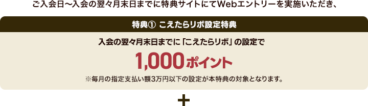 特典① こえたらリボ設定時