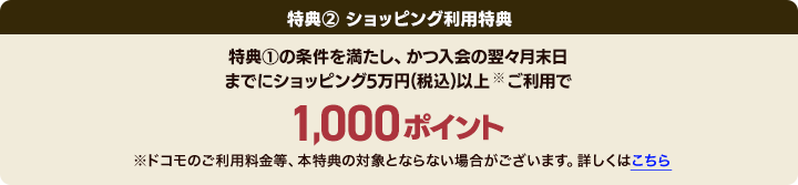 特典② ショッピング利用特典